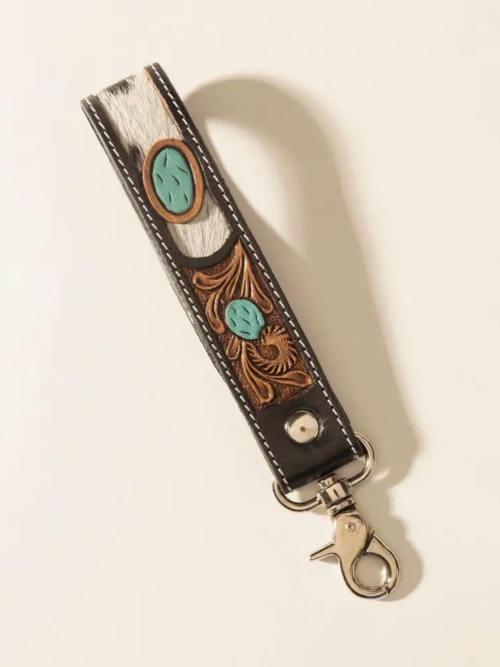 Tallin Bloom Leather Keychain